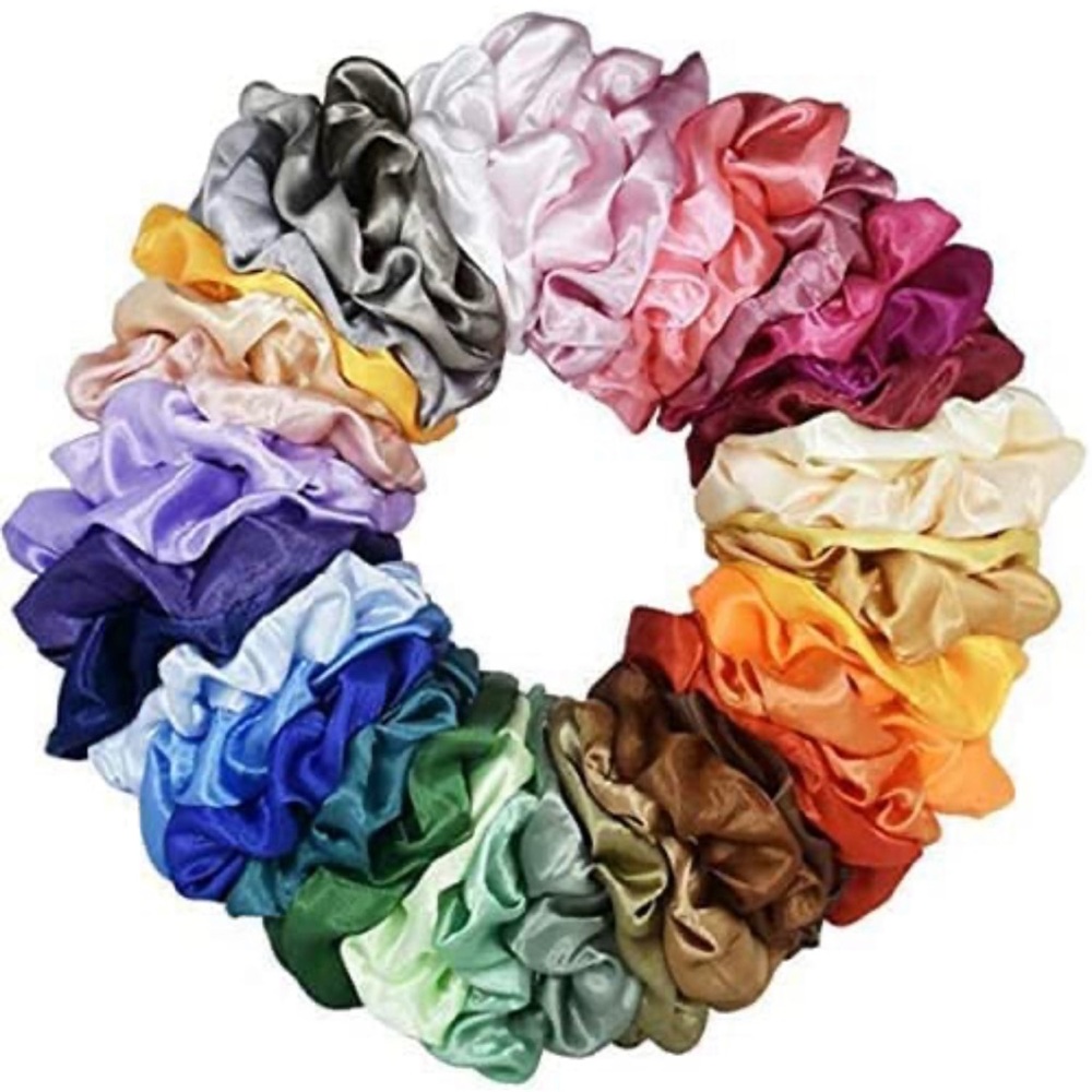 30 Pack Satin Scrunchies Random Colors Selected